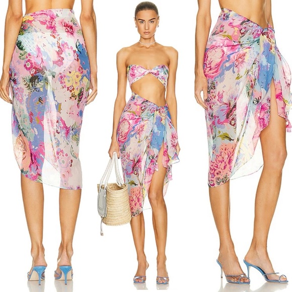 NWT Rococo Sand Aster Sarong in Pink & Powder Blue - Picture 1 of 7